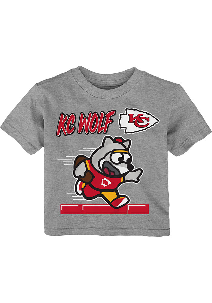 KC Wolf Kansas City Chiefs Infant KC Wolf Game Player Short Sleeve T-Shirt Grey