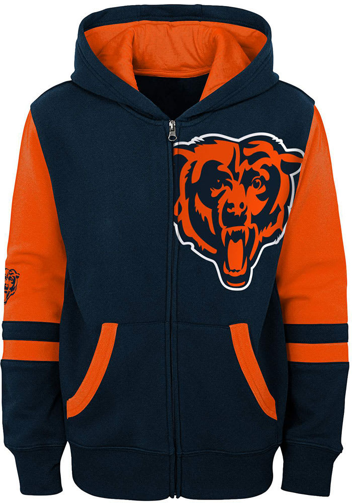 CHICAGO Bears セーター Chicago Bears Toddler NAVY Stadium Long Sleeve Full Zip Sweatshirt