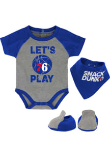 Philadelphia 76ers Baby Blue Baby Hook Set One Piece with Bib