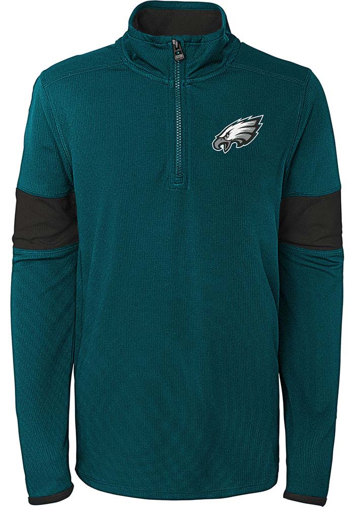 Antigua Philadelphia Eagles Mens Black Leader Long Sleeve 1/4 Zip