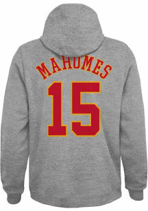 Patrick Mahomes Outer Stuff Kansas City Chiefs Youth Name Number Long Sleeve Player Hoodie Grey
