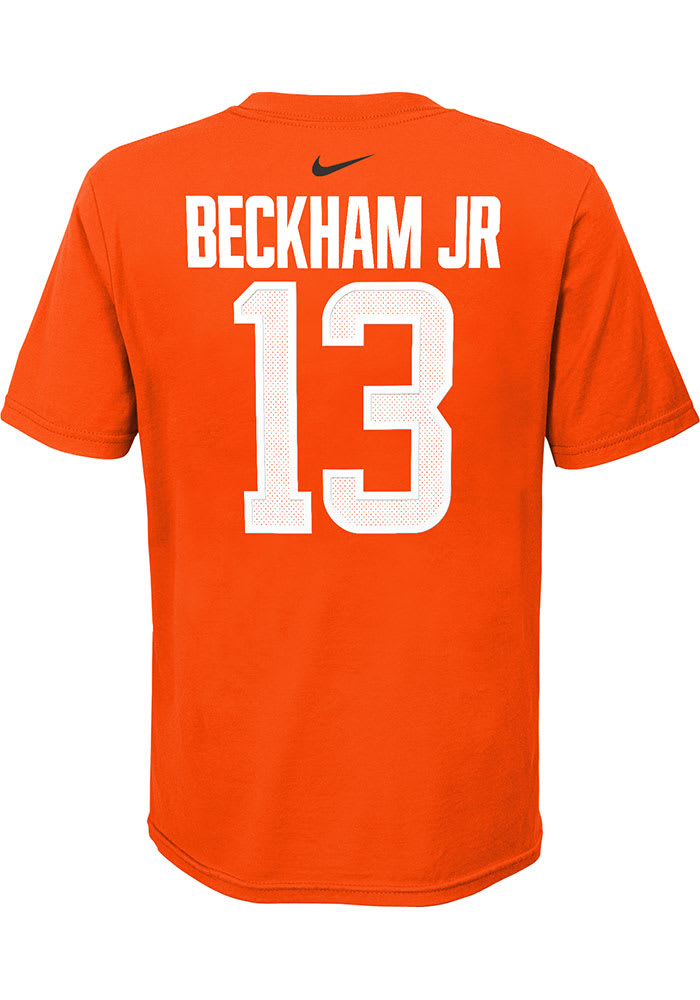 Odell Beckham Jr Cleveland Browns Youth Orange Name Number Player Tee