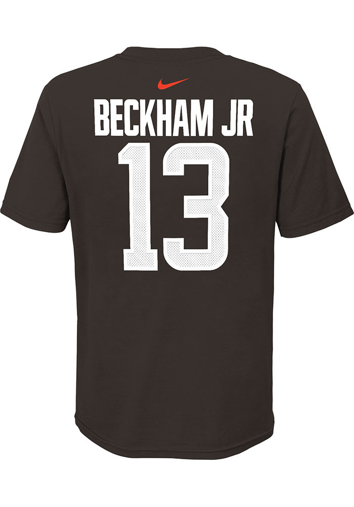 Odell Beckham Jr Cleveland Browns Boys Brown Name Number Short Sleeve T-Shirt
