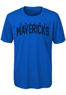 Dallas Mavericks Youth Blue Curved Ball Short Sleeve T-Shirt