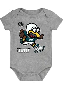 Outer Stuff Swoop Philadelphia Eagles Baby Grey Sizzle Mascot Short Sleeve One Piece