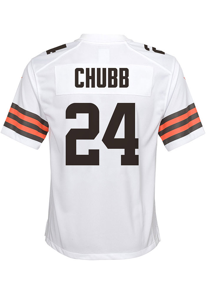 Nick Chubb Cleveland Browns Youth White Nike Replica Game Football Jersey