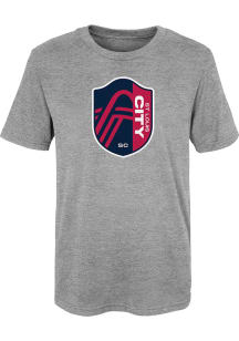 St Louis City SC Boys Grey Primary Logo Short Sleeve T-Shirt