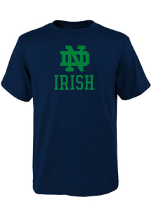 Notre Dame Fighting Irish Boys Navy Blue Primary Logo Short Sleeve T-Shirt