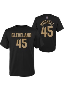 Donovan Mitchell  Cleveland Cavaliers Boys Black Flat NN Short Sleeve T-Shirt