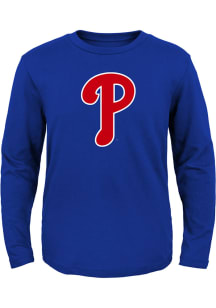Philadelphia Phillies Boys Blue Primary Logo Long Sleeve T-Shirt