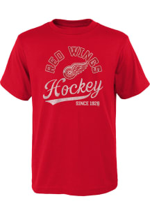 Detroit Red Wings Youth Red Shutout Short Sleeve T-Shirt