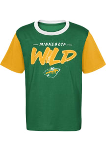 Minnesota Wild Youth Green Sueded Short Sleeve Fashion T-Shirt