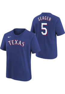 Corey Seager Texas Rangers Youth Blue Name and Number Player Tee