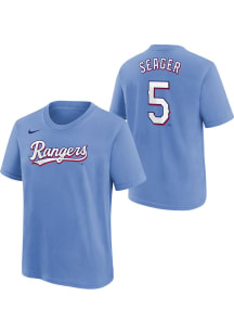 Corey Seager Texas Rangers Youth Light Blue Name and Number Player Tee