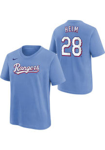 Jonah Heim Texas Rangers Youth Light Blue Name and Number Player Tee