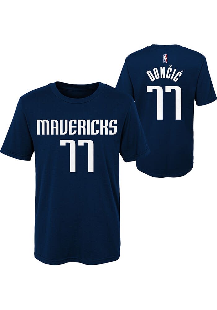 Luka Doncic Dallas Mavericks Boys NAVY Name Number Short Sleeve T