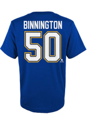 Jordan Binnington St Louis Blues Youth Blue Name Number Player Tee