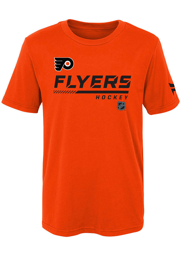 Philadelphia Flyers Boys ORANGE Authentic Pro Short Sleeve T-Shirt