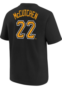 Andrew McCutchen  Pittsburgh Pirates Boys Black Name and Number Short Sleeve T-Shirt