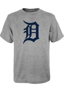 Detroit Tigers Youth Grey Primary Logo Short Sleeve T-Shirt
