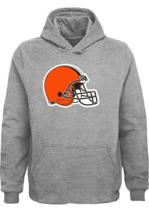 Cleveland Browns Youth Grey Primary Logo Long Sleeve Hoodie