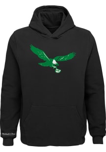 Mitchell and Ness Philadelphia Eagles Youth Black Old School Long Sleeve Hoodie