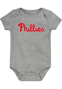 Philadelphia Phillies Baby Grey Wordmark Short Sleeve One Piece