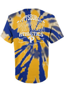 Pitt Panthers Youth Blue Pennant Tie Dye Short Sleeve T-Shirt