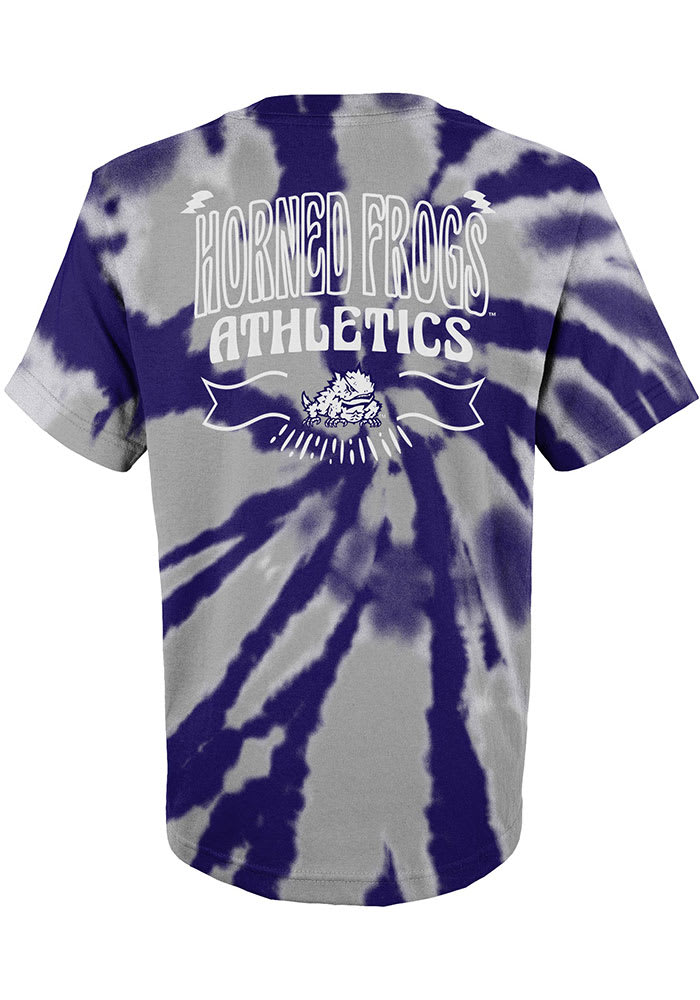 TCU Horned Frogs Youth Purple Pennant Tie Dye Short Sleeve T-Shirt