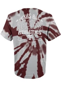 Texas A&amp;M Aggies Youth Maroon Pennant Tie Dye Short Sleeve T-Shirt