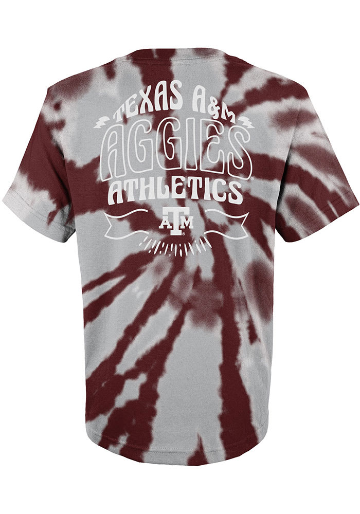 Texas A&M Aggies Youth Maroon Pennant Tie Dye Short Sleeve T-Shirt