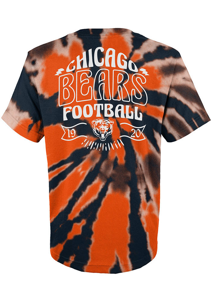 NFL Team Apparel Youth Chicago Bears Pennant Tie Dye T-Shirt - XL