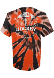 Philadelphia Flyers Youth Orange Pennant Tie Dye Short Sleeve T-Shirt