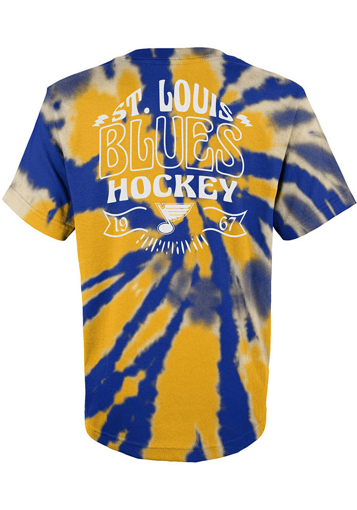St Louis Blues Youth Blue Pennant Tie Dye Short Sleeve T-Shirt