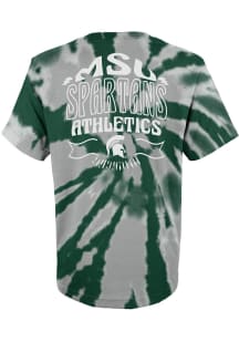 Michigan State Spartans Boys Green Pennant Tie Dye Short Sleeve T-Shirt