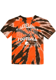 Cleveland Browns Toddler Brown Pennant Tie Dye Short Sleeve T-Shirt
