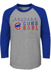 Chicago Cubs Youth Grey Into the Stratosphere Long Sleeve Fashion T-Shirt