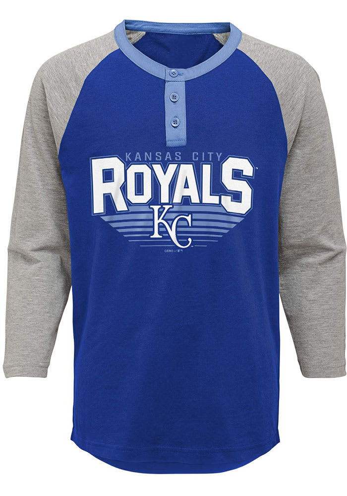 Kansas City Royals Youth Blue #1 Design Long Sleeve Tee