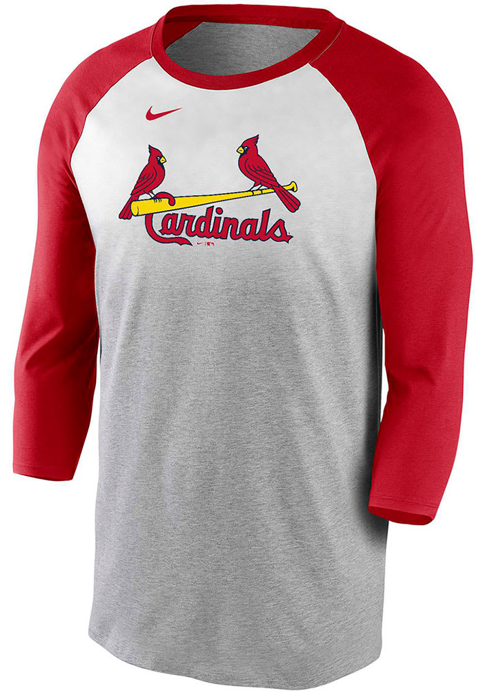 Nike Youth St. Louis Cardinals 3/4-Sleeve Raglan T-Shirt - Gray/Red
