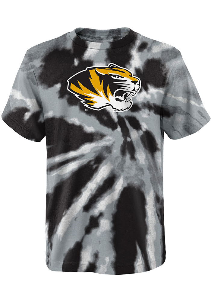 Missouri Tigers Youth Black Tie Dye Primary Logo Short Sleeve T-Shirt