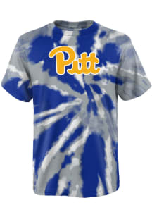 Pitt Panthers Youth Blue Tie Dye Primary Logo Short Sleeve T-Shirt