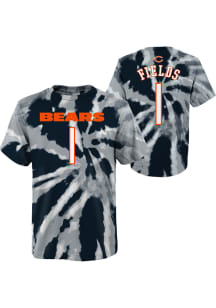 Justin Fields Chicago Bears Youth Navy Blue Tie Dye NN Player Tee
