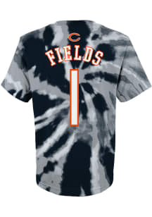 Justin Fields Chicago Bears Youth Navy Blue Tie Dye NN Player Tee