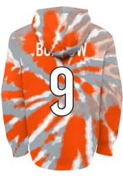 Joe Burrow Outer Stuff Cincinnati Bengals Youth Tie Dye NN Long Sleeve Player Hoodie Orange