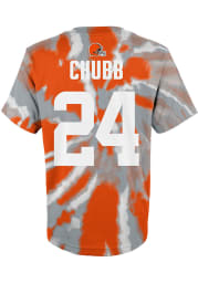 Nick Chubb Cleveland Browns Youth Orange Tie Dye NN Player Tee