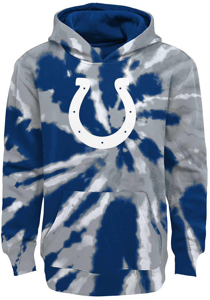 Outerstuff Indianapolis Colts Youth Blue Tie Dye Primary Logo Long Sleeve Hoodie, Blue, 100% Cotton, Size L, Rally House