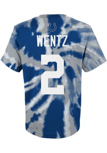 Carson Wentz Indianapolis Colts Youth Blue Tie Dye NN Player Tee