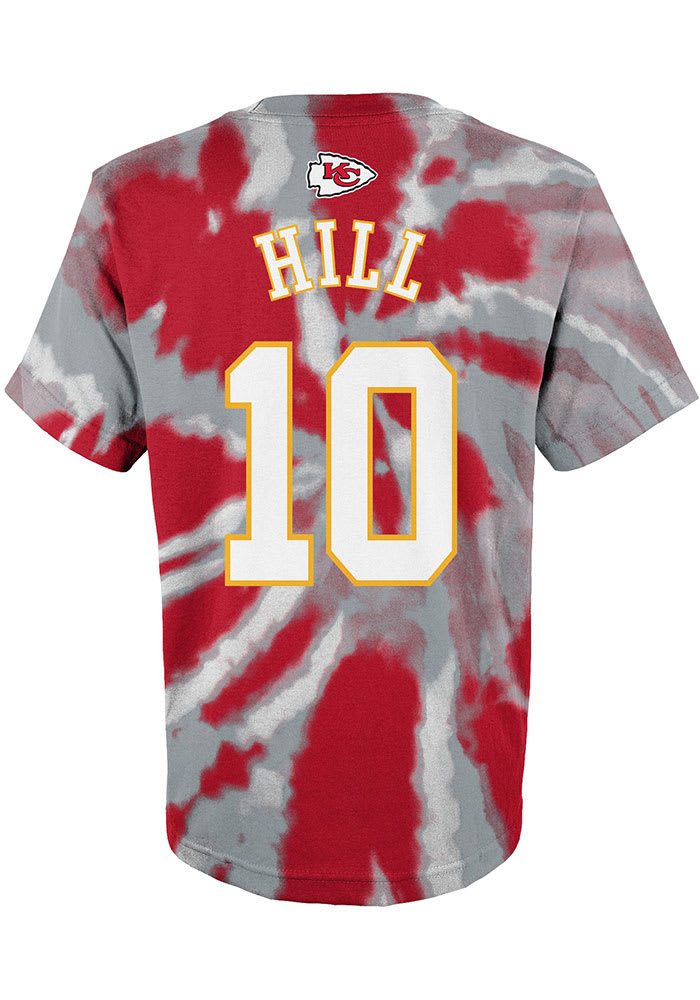 Outerstuff Tyreek Hill Kansas City Chiefs Youth Red Tie Dye NN Player Tee, Red, 100% Cotton, Size XL, Rally House