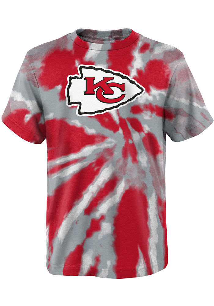 Youth Red Kansas City Chiefs Team Tie-Dye T-Shirt Size: Extra Large