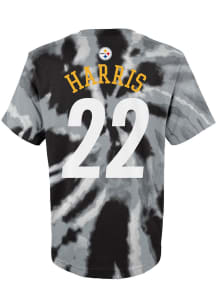 Najee Harris Pittsburgh Steelers Youth Black Tie Dye NN Player Tee